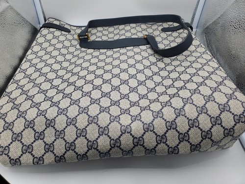 Gucci Signature GG Ophidia Monogram Leather Tote Navy Trim Women's Clean - Picture 5 of 9