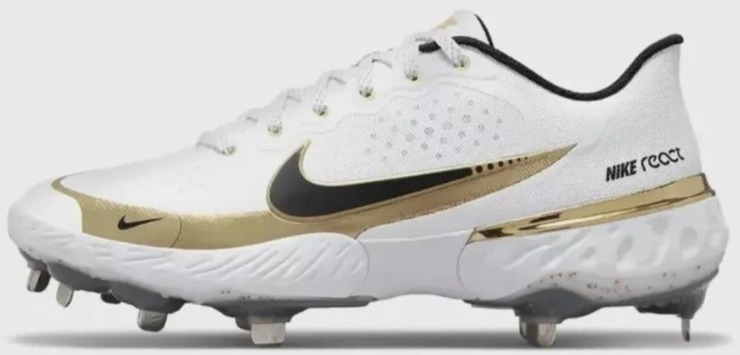 Nike Alpha Huarache Elite 3 Low White Metallic Gold | eBay