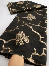 High Quality Jacquard Brocade Lace Fabric French Gilded Lace Wedding Party Dress