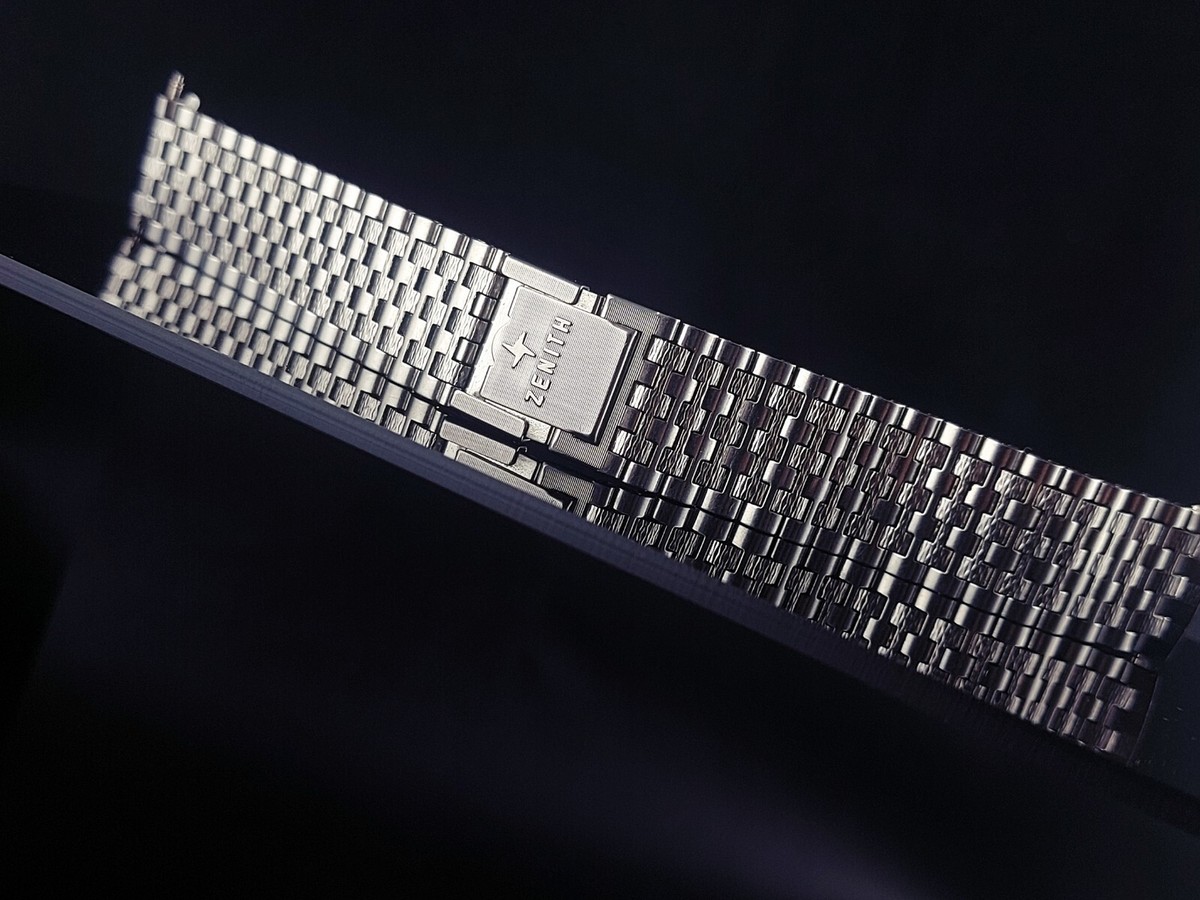 Vıntage Original ZENITH 18mm NSA Swiss Steel Watch Bracelet Band