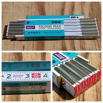 VINTAGE NOS Lufkin RED END Tape Folding Rule Vintage #066 Carpenters Rule USA