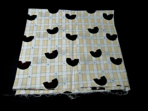 VTG Cotton Sewing Fabric Watermelon Yellow White Squares Check Summer 1/2 yd
