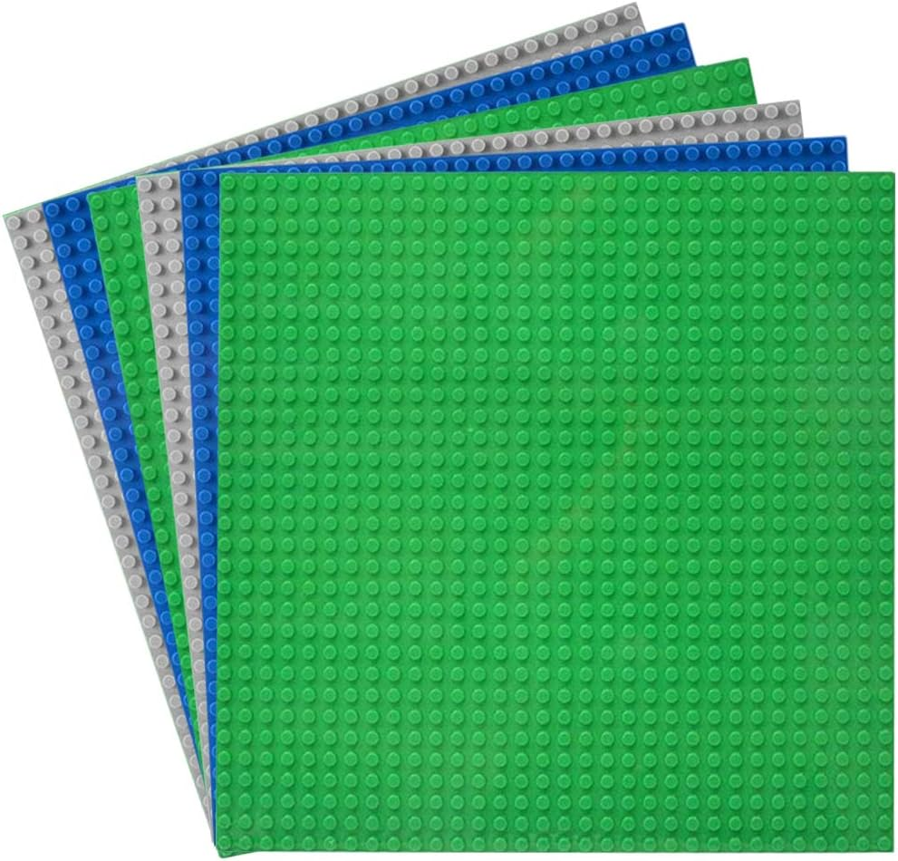 6 Pack Classic Baseplates Building Base Plates for Building Bricks 100% Compatib