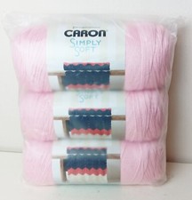 CARON Simply Soft Yarn Light Soft Pink Shade Lot of 3 Skeins 6 oz New in Package
