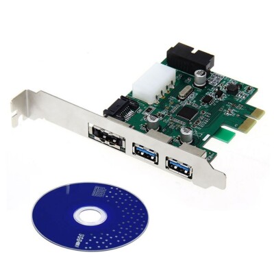 PCI Express 3 Port USB 3.0 20 Pin Power ESATA Adapter Controller Card