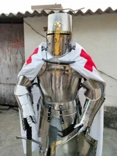 Knight Full Suite Armor Combat Full body Armor Costume With Wooden BAse 