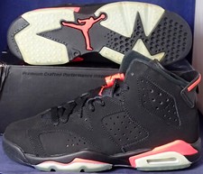 2014 Nike Air Jordan 6 VI Retro Black Infrared 23 Youth SZ 5Y 384665-023