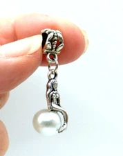 Pendant Mermaid on Large Faux Pearl 