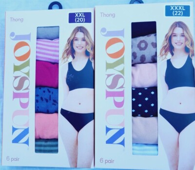 Women's Joyspun Thong - 6 Pack - Various Colors & Sizes - Free Shipping - NIP