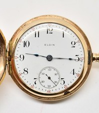 1912 Elgin 15 Jewel Open Face Gold Filled Pocket Watch WATCH239A