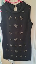 karen millen Pre Boo Hoo  12 Embelished Little   Black Retro Dress...gorgeous 