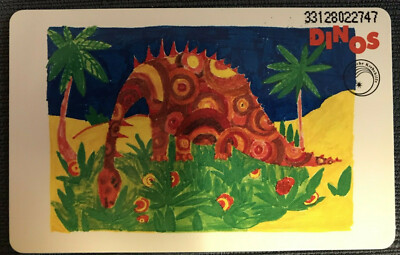 O 528 B 12.93 6 DM Children Painting Dinos Children's Cancer Aid Only 5000 Ex. New**Mint***