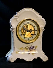 Antique KPM Krister Porzellan-Manufaktur Porcelain Hand Painted Clock H.A.C. 8-d
