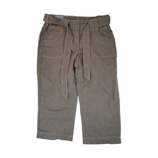 NWT Tommy Hilfiger Womens High Rise Wide Leg Cropped Pants Capris Sz 8 Brown