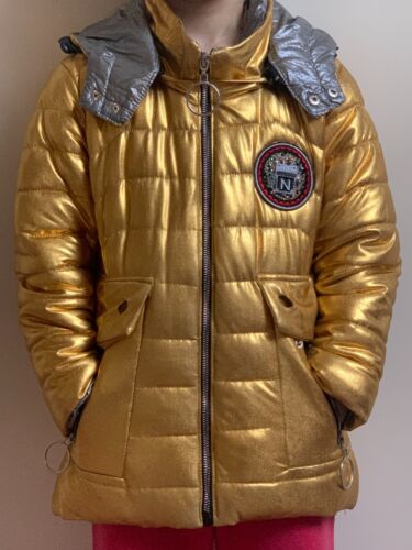 Jacke Kinder Gr. 116 Gold Kapuze Mädchen Mantel - Bild 2 von 15