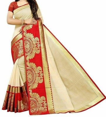 Chanderi Cotton Saree With Blouse Piece 