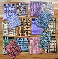 16 Old Fashioned BINGO Card printable DIGITAL download Junk Journal Ephemera Kit