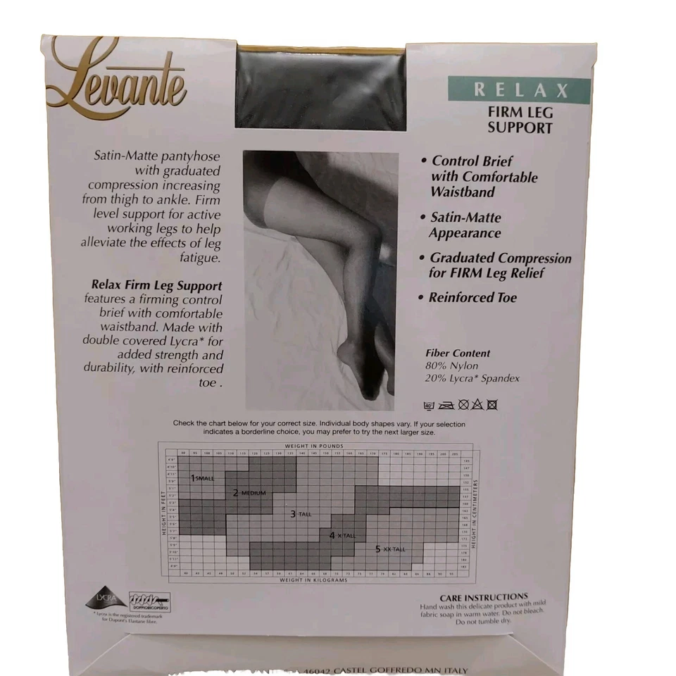 3 Pares de Pantimedias LEVANTE Talla XL Relax Firme Soporte Pierna ANTRACITA Negras Foto 4 de 4