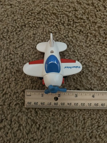 1992 Fisher Price Toy Airplane Blue Red White 3.25" Movable Propeller/Wheels - Picture 12 of 13