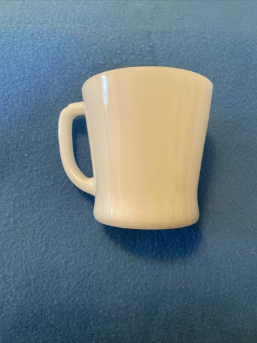Vintage Fire King Anchor Hocking White Milk Glass Coffee Cup mug D handle