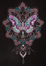 Kit punto croce contato farfalla viola su tela | Un regalo perfetto