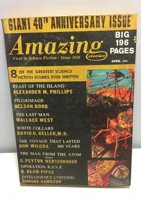 April 1966 Amazing Stories Space Scifi Fantasy Pulp Magazine 40th Anniversary Ebay - 