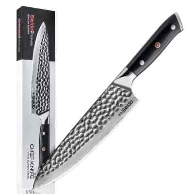 Seido Knives 8'' Shujin Gyuto Damascus Knife Stainless Steel G10 Black Handle