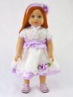 Doll Clothes 18" Dress Lavender White Lace Headband Fits American Girl Dolls