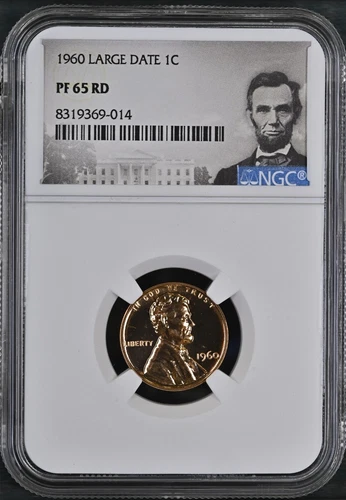 1960 Lincoln Cent 1C Large Date NGC PF65 RD