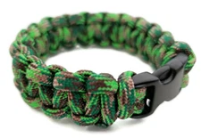 Paracord Bracelet 550 Black Tactical 3/8" Buckle (Neon Grn. Flame) Hand Made 