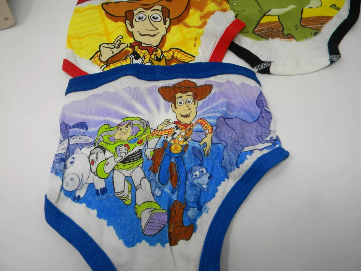 6 Pairs Boys Briefs (3) TOY STORY Briefs + (3) Disney Cars Underwear Size 4