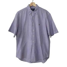 Ralph Lauren Men's Blake Cotton Button Up Shirt Short Sleeves Light Purple Sz M