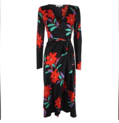 EUC Diane Von Furstenberg Tilly argos Floral Silk DVF Maxi Wrap