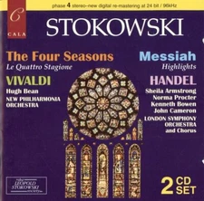 VIVALDI 4 Seasons, HANDEL Messiah Excpts / LEOPOLD STOKOWSKI (2 CDs, 2004, Cala)