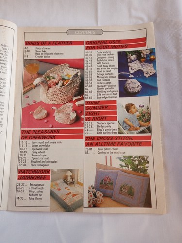 Magic Crochet Magazine April 1988 #53 Doilies - Splendid Swans - Bedspreads/More - Picture 2 of 2