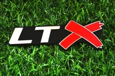 LTX Emblem Embossed Stick Side Rear Lid Car Badge for LTX Chrome/Red - 1Pcs