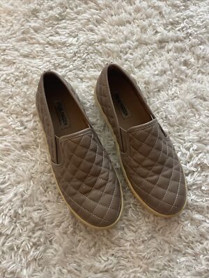 Steve Madden Women's Ecentrcq Quilted Slip On Sneakers Gray