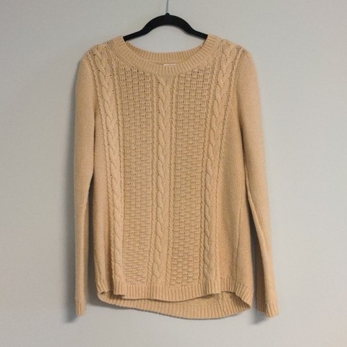 J. Crew Factory Wool Cream Knit Crew 