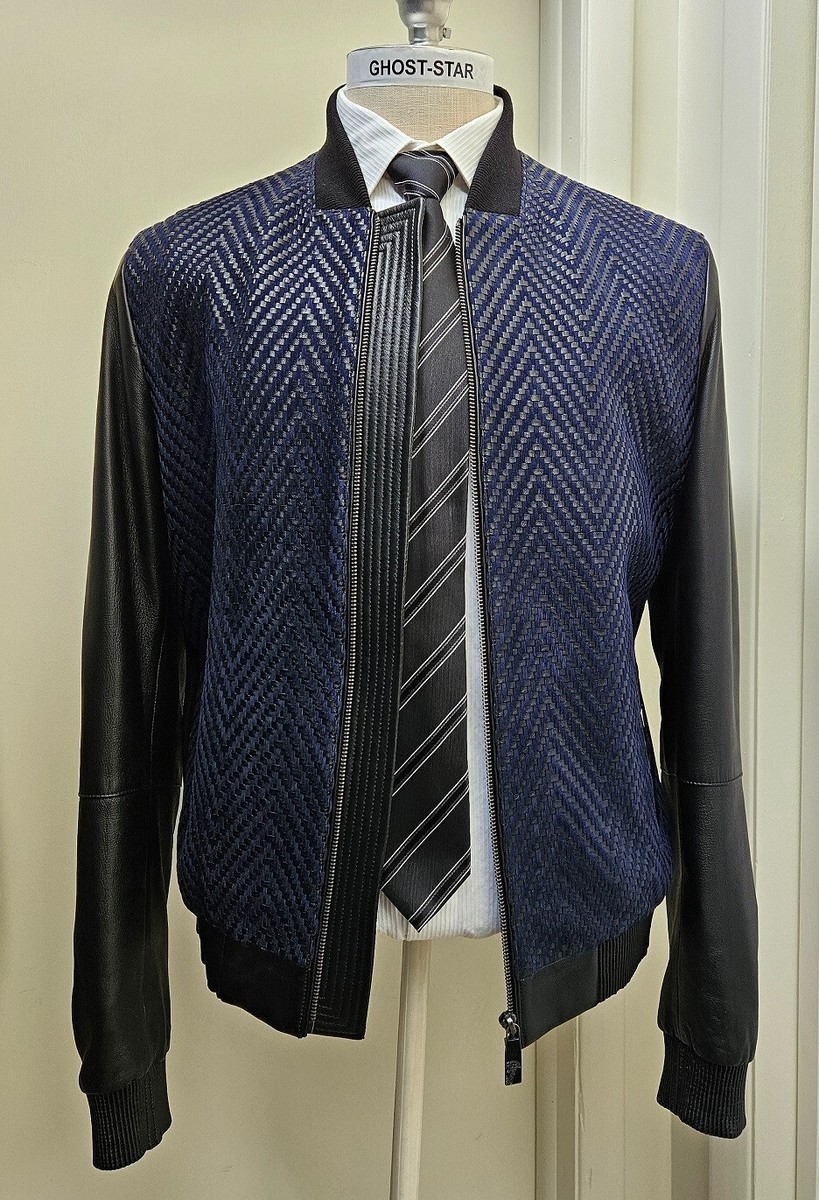 ジャケット VERSACE Light-blue leather blazer (10114131A10125 1V590) VERSACE Light-blue Leather Blazer | italist | REVERSIBLE