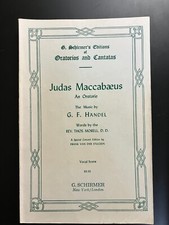 Judas Makkabäus Händel Vintage Chormusik Buch Religiös G. Schirmers Edition