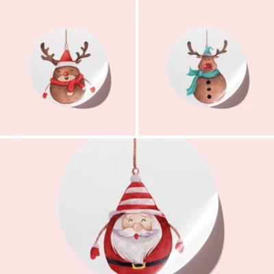 24 Pack Christmas Stickers: 5cm Perfect for Gift Packaging & Wrapping - image 1 of 4