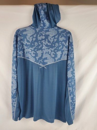 Huk Fishing Men's ICON X Running Lakes Fishing Hoodie Size XL Blue Camo - Picture 4 of 6