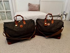 2 x Bric’s Life Italian Vintage 90’s Tan/Olive Wkend Holdall Travel Bags