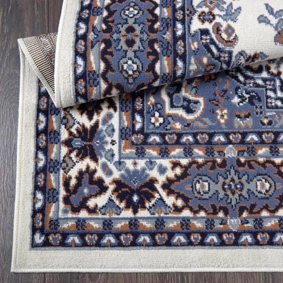 Alfombra Medallón Premium Azul/Marfil 8 Pies X 10 Pies-1-7069-103 Foto 3 de 4