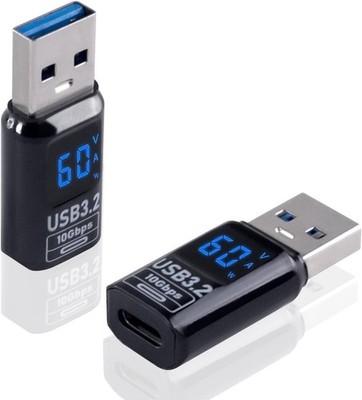 USB C to USB A Adapter with LED Digital Display, 10Gbps Type C Female to Type...