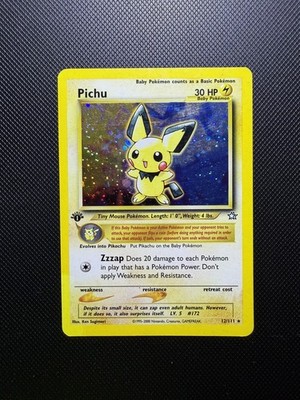 Pichu 12/111 1st Ed. Holo Rare - Vintage 2000 Neo Genesis WotC Pokemon - LP