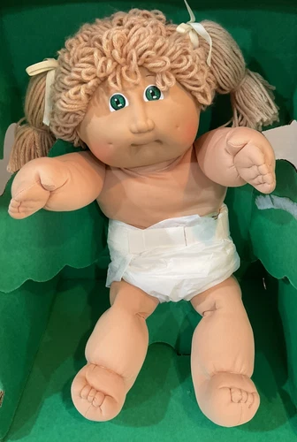 Cabbage Patch Kids 1985 Wheat Poodle dbl Pony Green Eyes HM2 OK Factory