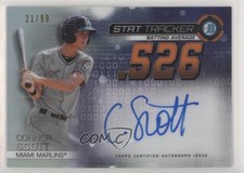 2019 Bowman Chrome Stat Tracker Auto 21/99 Connor Scott #STA-CS Auto py5