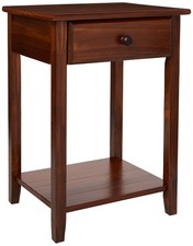 Owl Night Stand with USB Port Charging Station and Drawer, 17.5"W x 14.25"D x...