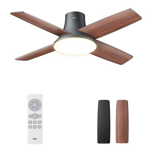 Ceiling Fans with Lights, 44'' Low Profile Ceiling Fan with Remote 44" Black - Picture 2 of 7